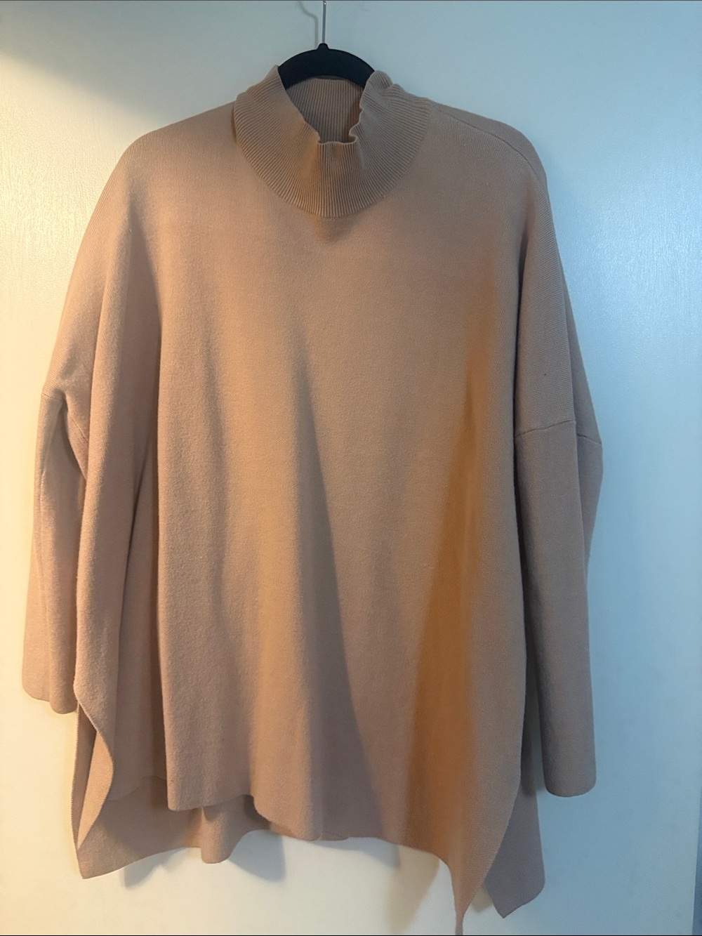 entro Soft Beige Oversized Turtleneck Sweater